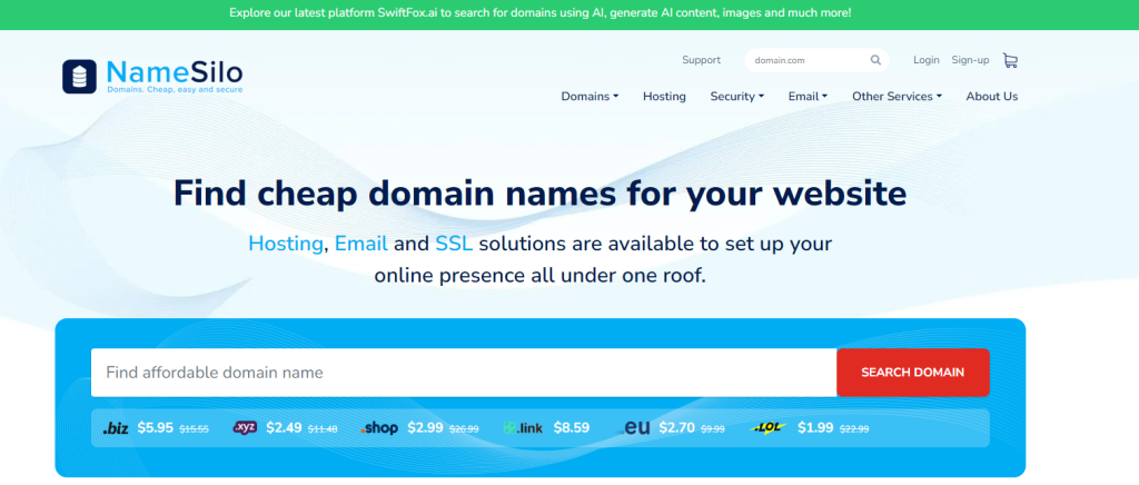 NameSilo Web Hosting Overview