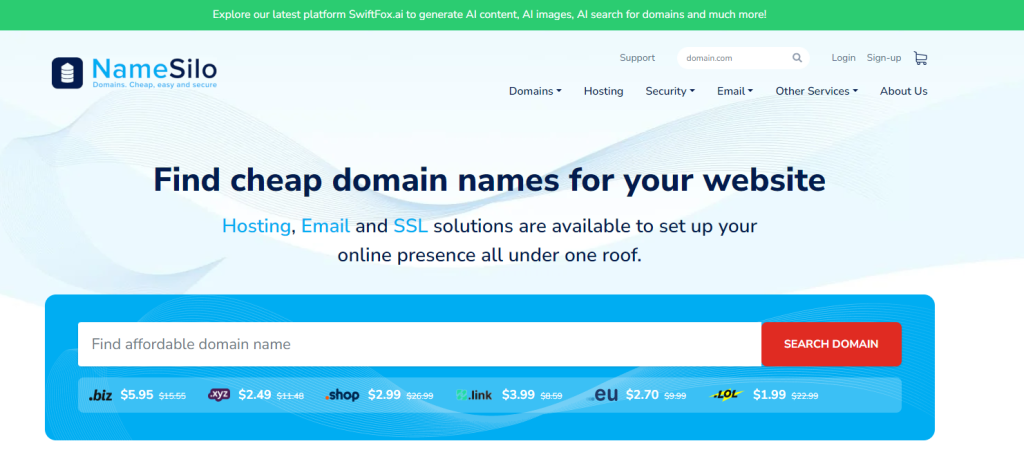 NameSilo Domain Hosting Overview 